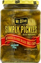 Mt Olive Simply Pickles Hamburger Dill Chips 24 fl oz