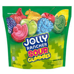 JOLLY RANCHER Sour Gummies Assorted Fruit Flavored Candy Resealable Bag, 13 oz