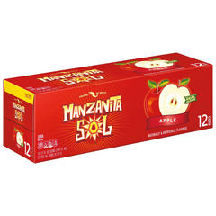 Manzanita Sol Apple Soda Soft Drink 12 pk Cans 12 oz