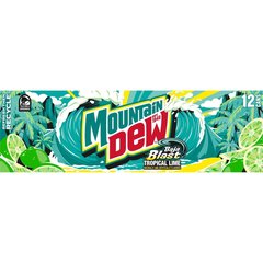 Mountain Dew Baja Blast Tropical Lime Soda Soft Drink 12 pk Cans 12 oz