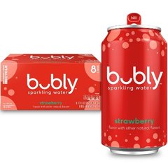 Bubly Strawberry Sparkling Water 8 pk Cans 12 oz