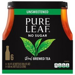 Pure Leaf Unsweetened Tea 6 pk Bottles 16.9 oz