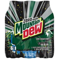 Mountain Dew Zero Sugar Citrus Soda Soft Drink 6 pk Bottles 16.9 oz