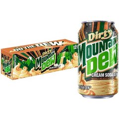 Mountain Dew Zero Sugar Dew Dirty Cream Soda Soft Drink 12 pk Cans 12 oz