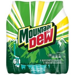 Mountain Dew Citrus Soda Soft Drink 6 pk Bottles 16.9 oz