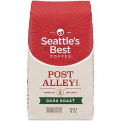 Seattle's Best Coffee Post Alley Blend Dark Roast Ground Coffee -12oz Bag: Arabica Beans, Smoke Flavor