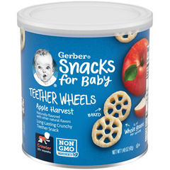 Gerber Baked Soccer Chews Apple Harvest Teether Snacks Game Day Baby Snacks Stage 3 1.48 oz Cup Ub