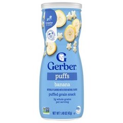 Gerber Stage 3 Baby Snacks Banana Puffs Puffed Grain Snack Baby Led Feeding 1.48 oz