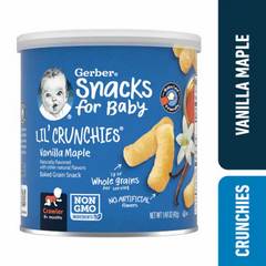 Gerber Stage 3 Baby Food Snacks Vanilla Maple Lil' Crunchies Baby Led Feeding 1.48 oz
