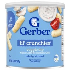Gerber Stage 3 Baby Food Snacks Veggie Dip Lil' Crunchies Baby Led Feeding 1.48 oz