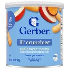 Gerber Stage 3 Baby Food Snacks Apple Sweet Potato Lil' Crunchies Baby Led Feeding 1.48 oz