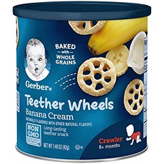 Gerber Snacks for Baby Teether Wheels - Banana Cream, 1.48 oz