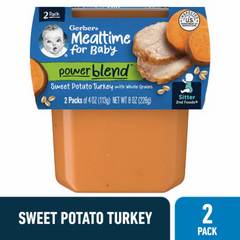 Gerber Stage 2 Baby Food Sweet Potato Turkey with Oats Puree Tub Baby Puree 16pk 8 oz