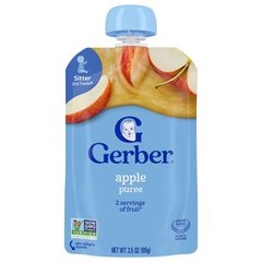Gerber Stage 2 Baby Food Apple Puree Pouch 3.5 oz Pouch