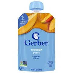 Gerber Stage 2 Baby Food Mango Puree Pouch 3.5 oz Pouch