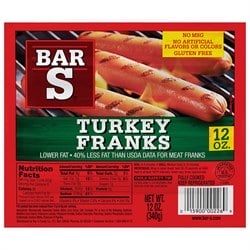 Bar-S Turkey Franks, 12 oz