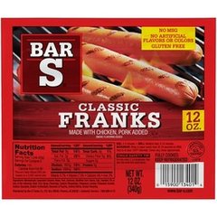 Bar S Classic Franks 12 oz 12 oz Shrinkwp