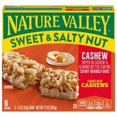 Nature Valley Cashew Sweet & Salty Nut Chewy Granola Bars 1.2 oz 6 Count 7.4 oz