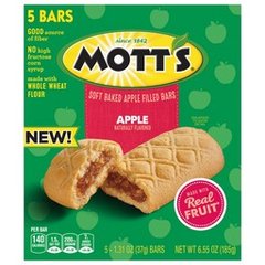 Mott's Soft Baked Apple Filled Bars Apple 5ct 6.55 oz