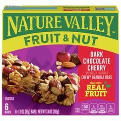 Nature Valley Fruit and Nut Granola Bars Dark Chocolate Cherry 6 ct 7.4 oz 6 ea Box