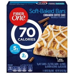 Fiber One Cinnamon Coffee Cake Soft Baked Bars 0.89 oz 6 Count 5.34 oz