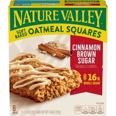 Nature Valley Cinnamon Brown Sugar Soft Baked Oatmeal Squares 1.24 oz 6 Count 7.44 oz