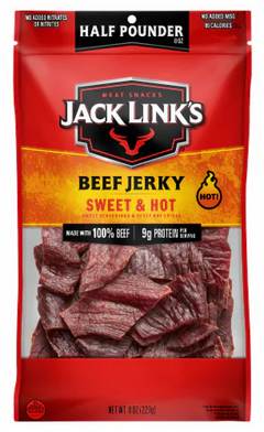 Jack Link's Sweet & Hot 9g Protein Beef Jerky Half Pounder