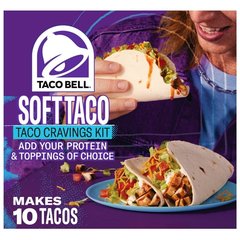 Taco Bell Soft Taco Cravings Kit with 10 Soft Tortillas Taco Bell Mild Sauce & Seasoning Box