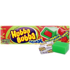 Hubba Bubba Max Strawberry Watermelon Bubble Gum 5 Piece Pack 5 Pce