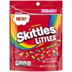 Skittles Littles Original Chewy Candy Tiny Bite Size Rainbow Fruity Candy Grab N Go 7.2 oz Resealable Bag 7.2 oz