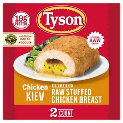 Tyson Frozen Stuffed Chicken Breasts Kiev 2 Count 10 oz