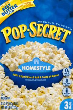 Pop Secret Homestyle Microwave Popcorn 3 3.2 oz 9.6 oz