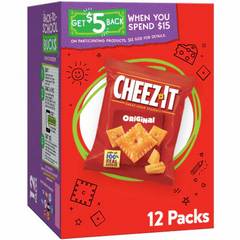 Cheez-It Original Cheese Crackers 1 oz Bags, 12 ct