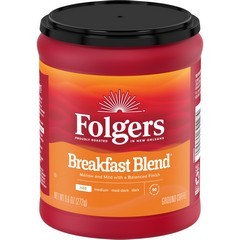 Folgers Breakfast Blend Ground Coffee Smooth & Mild Coffee 9 6 Ounce Canister 9.6 oz