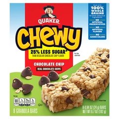 Quaker Chewy 25 Less Sugar Chocolate Chip Granola Bars, 8 ct