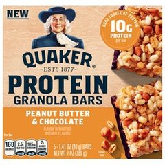 Quaker Protein Granola Bars Peanut Butter & Chocolate 5 1.41 oz Bars 7 oz