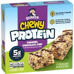 Quaker Chewy Protein Granola Bars Caramel Chocolate Chip 5 1.12 oz Bars 5.6 oz