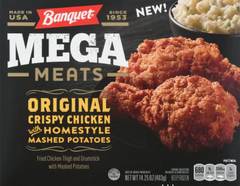 Banquet MEGA Meats Original Crispy Chicken with Mashed Potatoes Frozen Meal, 14.25 oz
