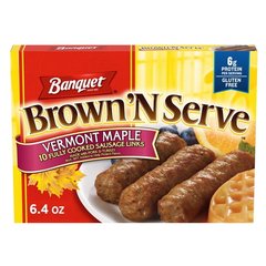 Banquet Brown'n Serve Vermont Maple Fully Cooked Sausage Links Frozen Breakfast 6.4 oz 6.4 oz