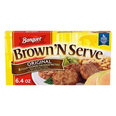 Banquet Brown'n Serve Original Fully Cooked Sausage Patties Frozen Breakfast 6.4 oz 8 Count 6.4 oz