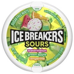 Ice Breakers Sours Sugar Free Watermelon Green Apple Tangerine Mints
