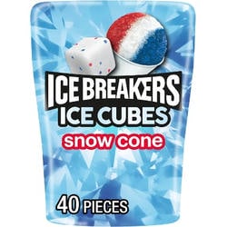 Ice Breakers Ice Cubes Snow Cone Flavored Sugar Free Chewing Gum, Bottle 3.24 oz