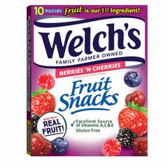 Welch's Fruit Snacks Berries 'N Cherries 10 ea Box
