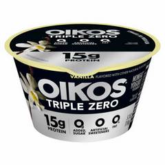 Oikos Triple Zero Protein Vanilla Greek Yogurt 5.3 oz 5.3 oz