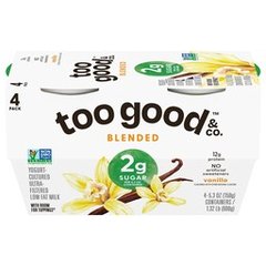 Too Good & Co. Low Fat Vanilla Blended Greek Yogurt Cups - 4 ct