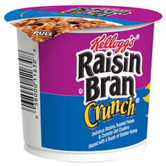Kellogg's Raisin Bran Crunch Breakfast Cereal Cups, Family Breakfast, Fiber Cereal, Original, 2.8oz Cup (1 Cup)
