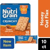 Nutri Grain Crunchy Bars Honey Oat Flax 10 Count 7 oz