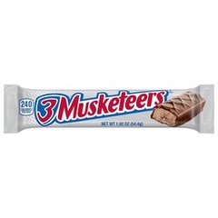 3 Musketeers Candy Milk Chocolate Bar, Full Size - 1.92 oz