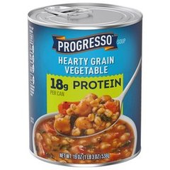 Progresso Protein Hearty Grain Vegetable Soup Vegetarian Canned Soup 19 oz 19 oz