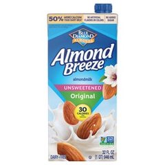 Almond Breeze Dairy Free Shelf Stable Unsweetened Original Almond Milk Quart
